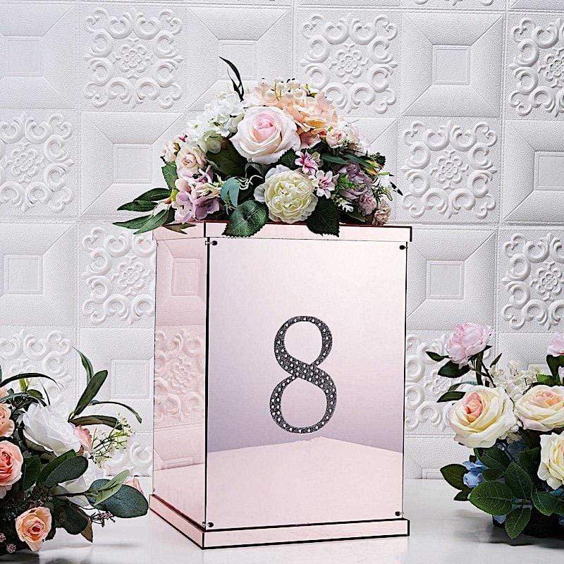 6 in Number Silver Self-Adhesive Rhinestones Gems Sticker