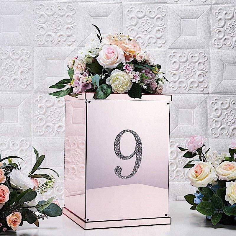 6 in Number Silver Self-Adhesive Rhinestones Gems Sticker