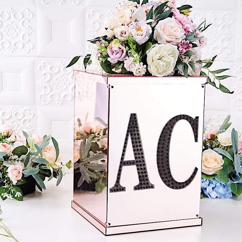 8 in Letter Black Self-Adhesive Rhinestones Gems Sticker