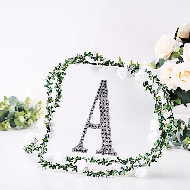 8 in Letter Black Self-Adhesive Rhinestones Gems Sticker