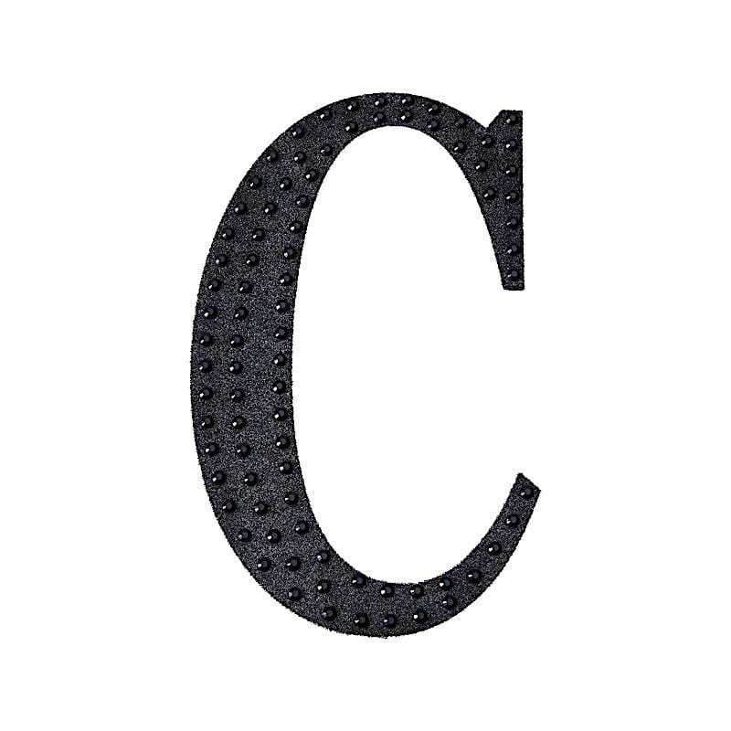 8 in Letter Black Self-Adhesive Rhinestones Gems Sticker