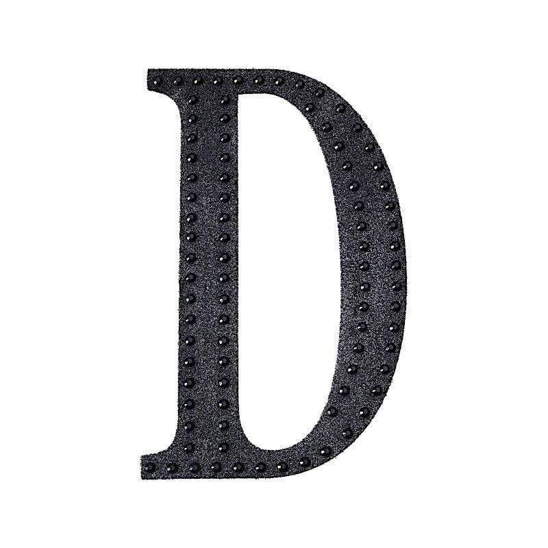 8 in Letter Black Self-Adhesive Rhinestones Gems Sticker