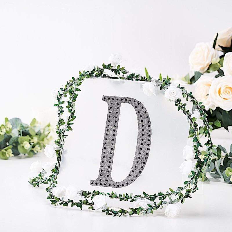 8 in Letter Black Self-Adhesive Rhinestones Gems Sticker