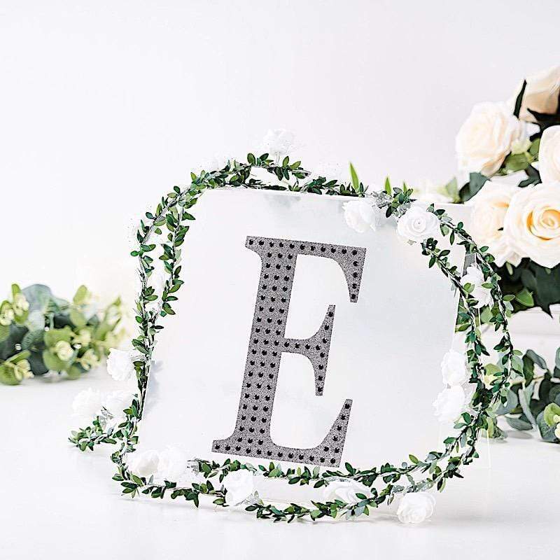 8 in Letter Black Self-Adhesive Rhinestones Gems Sticker