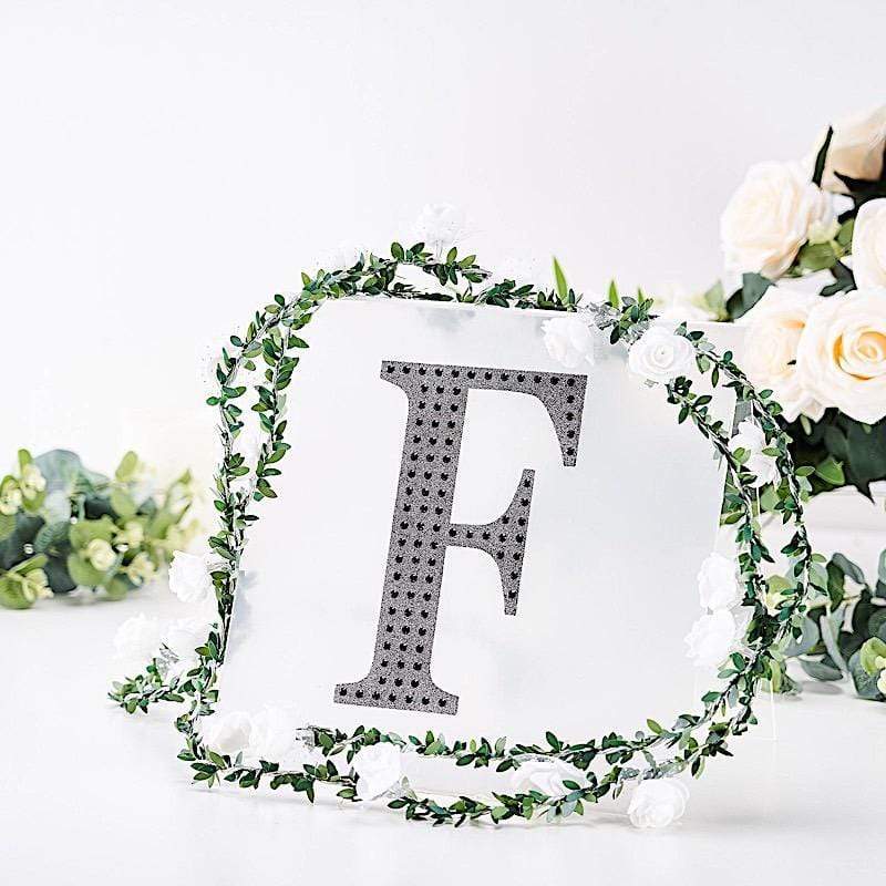 8 in Letter Black Self-Adhesive Rhinestones Gems Sticker