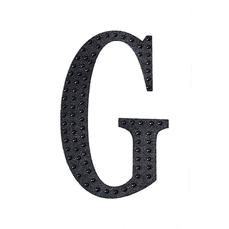 8 in Letter Black Self-Adhesive Rhinestones Gems Sticker