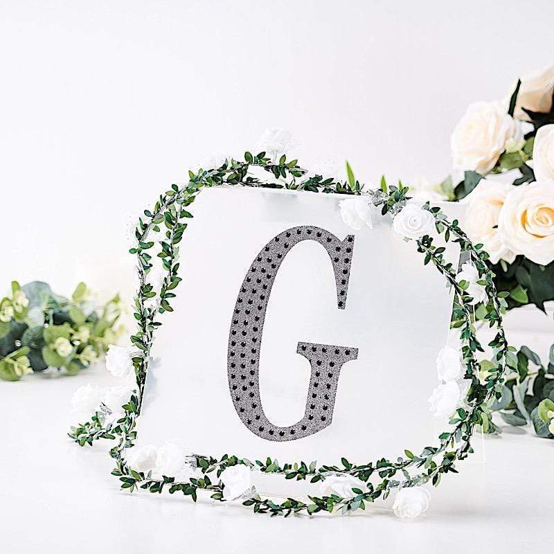 8 in Letter Black Self-Adhesive Rhinestones Gems Sticker