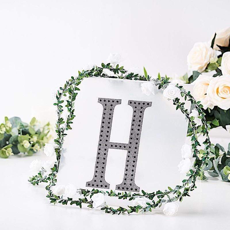 8 in Letter Black Self-Adhesive Rhinestones Gems Sticker