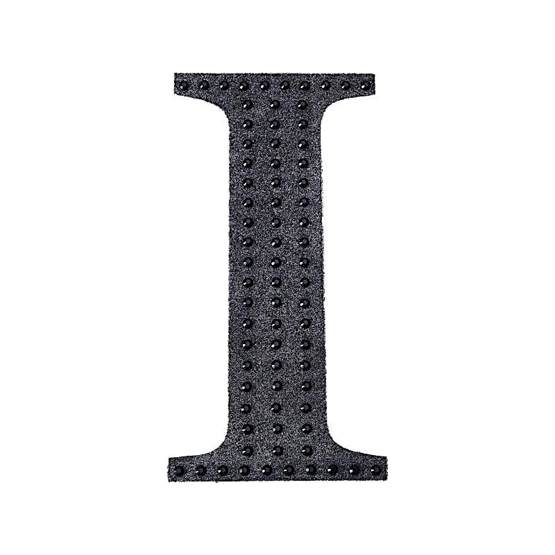 8 in Letter Black Self-Adhesive Rhinestones Gems Sticker