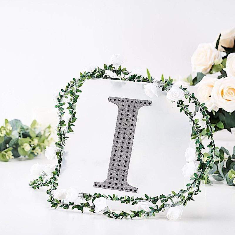 8 in Letter Black Self-Adhesive Rhinestones Gems Sticker