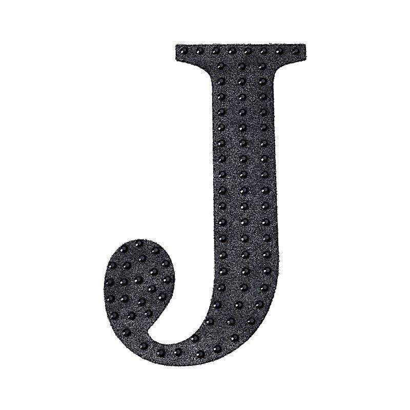 8 in Letter Black Self-Adhesive Rhinestones Gems Sticker