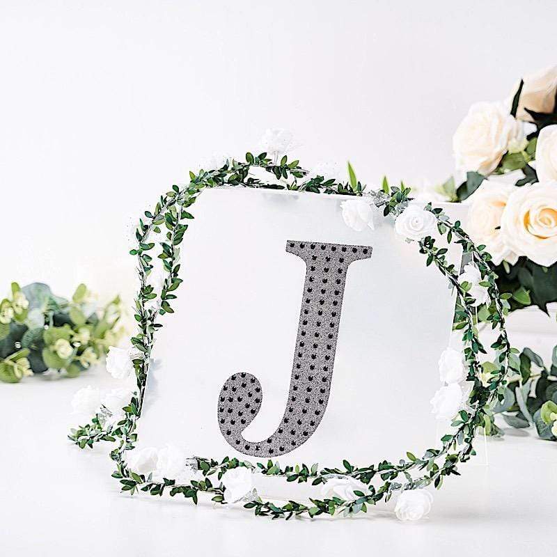 8 in Letter Black Self-Adhesive Rhinestones Gems Sticker