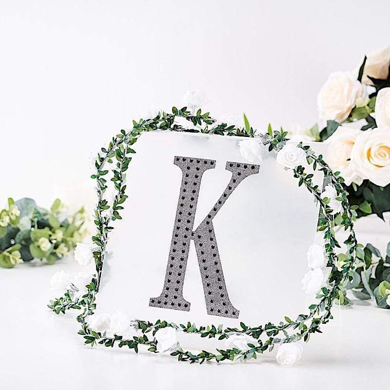 8 in Letter Black Self-Adhesive Rhinestones Gems Sticker