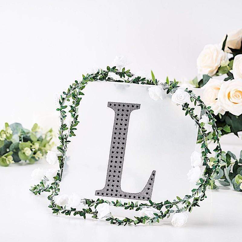 8 in Letter Black Self-Adhesive Rhinestones Gems Sticker
