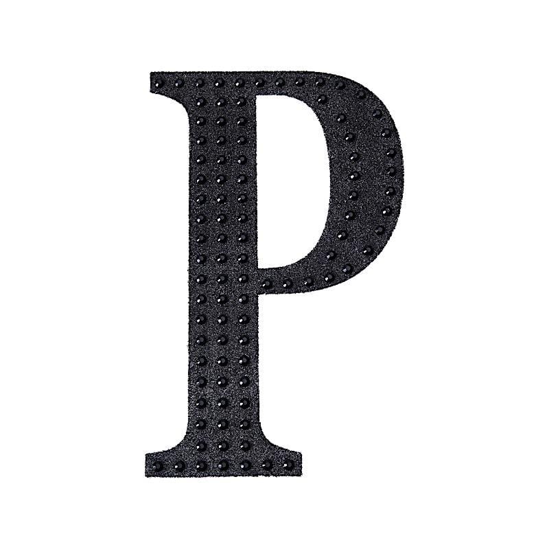 8 in Letter Black Self-Adhesive Rhinestones Gems Sticker