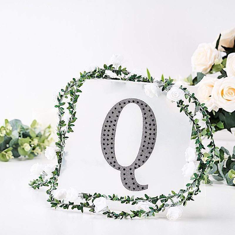 8 in Letter Black Self-Adhesive Rhinestones Gems Sticker