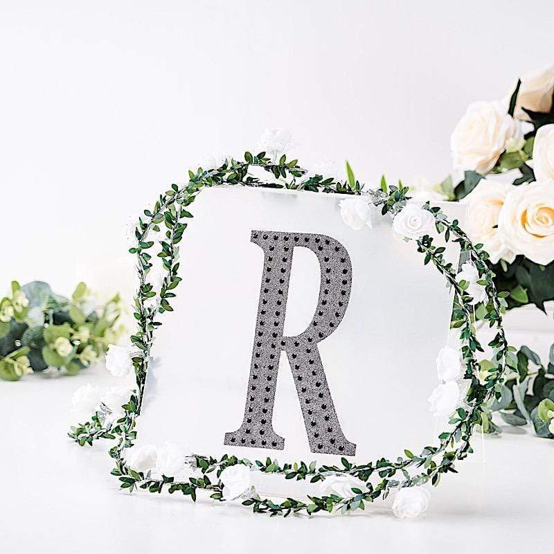 8 in Letter Black Self-Adhesive Rhinestones Gems Sticker