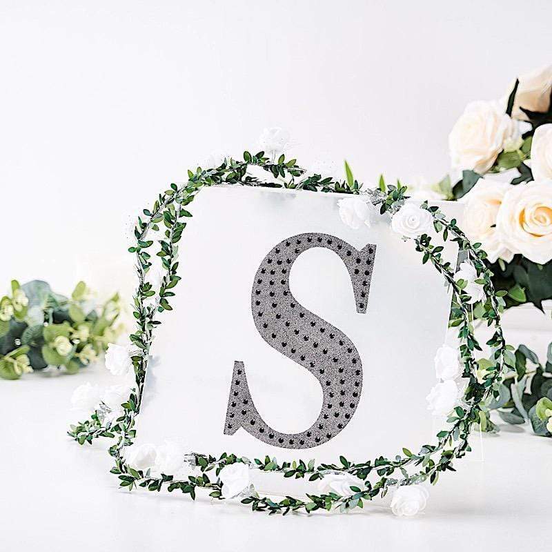 8 in Letter Black Self-Adhesive Rhinestones Gems Sticker