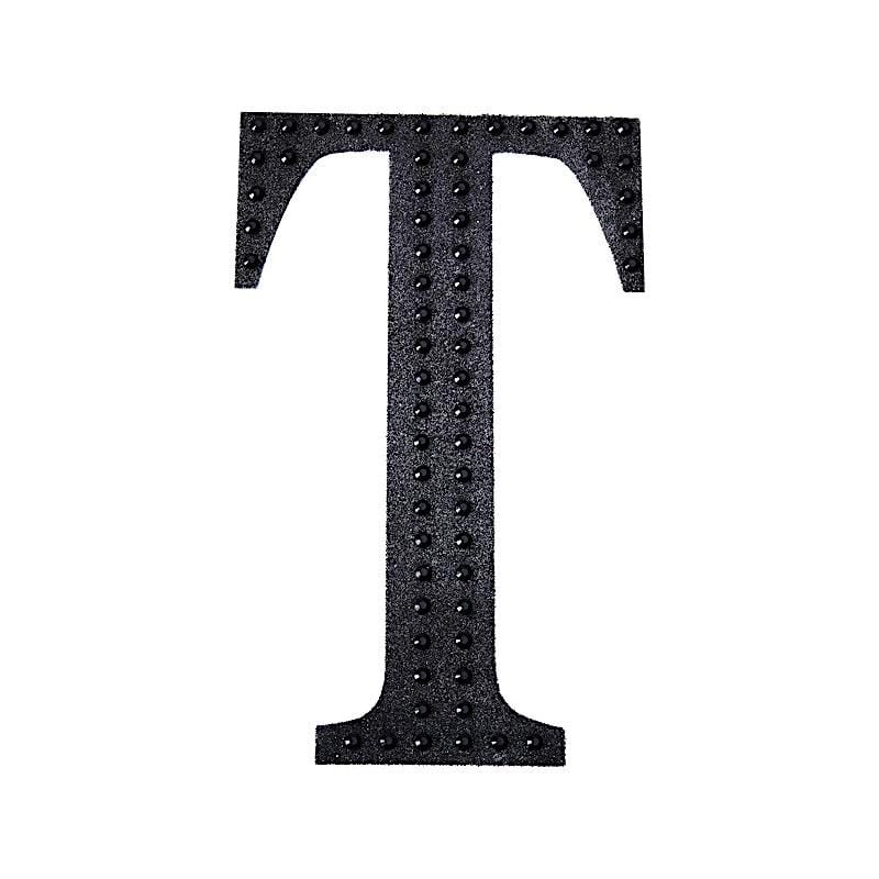 8 in Letter Black Self-Adhesive Rhinestones Gems Sticker