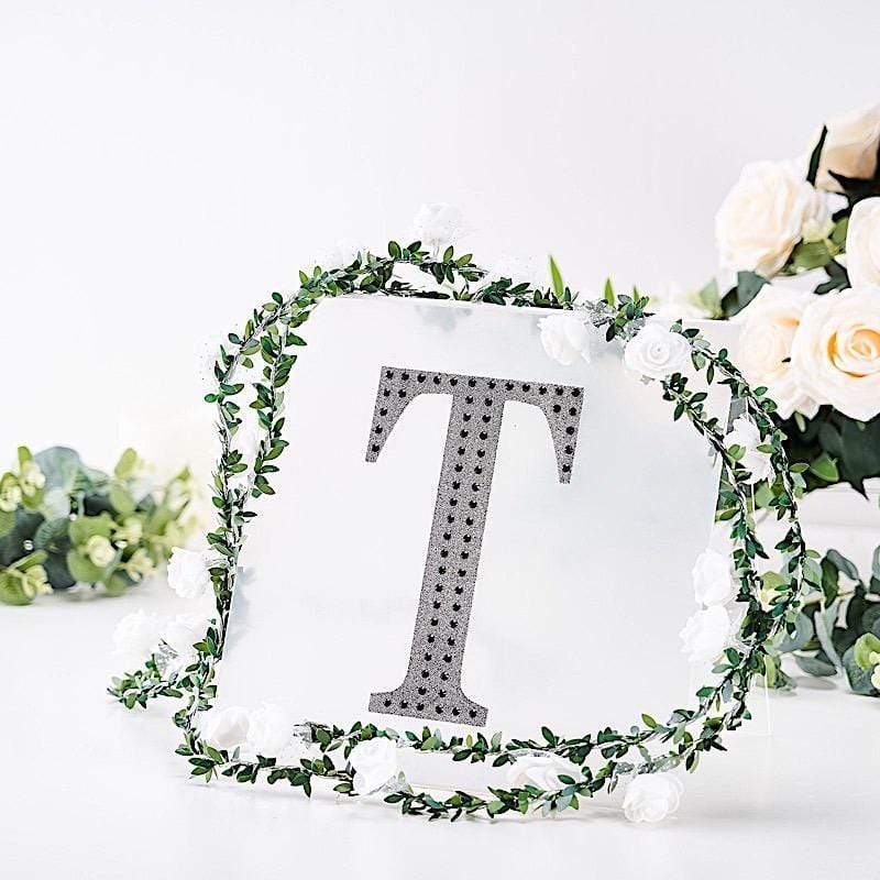 8 in Letter Black Self-Adhesive Rhinestones Gems Sticker