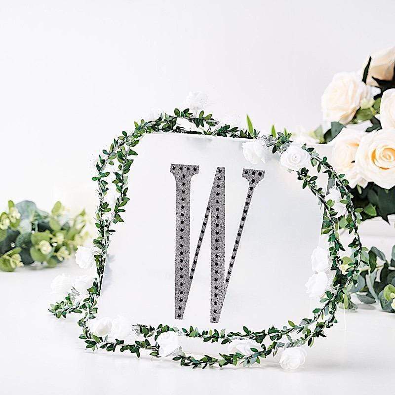 8 in Letter Black Self-Adhesive Rhinestones Gems Sticker