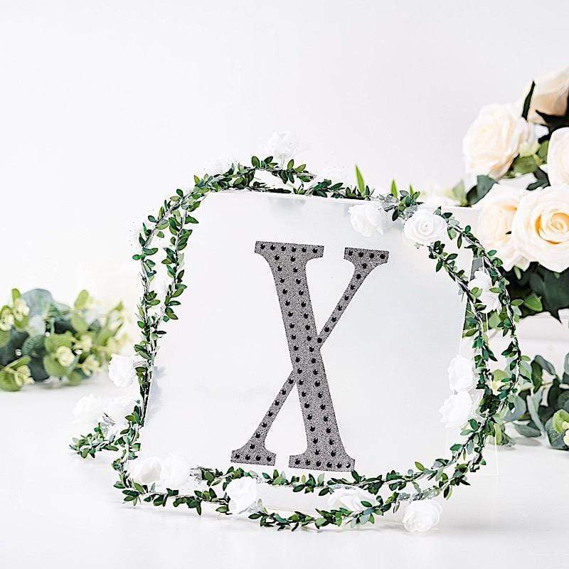 8 in Letter Black Self-Adhesive Rhinestones Gems Sticker