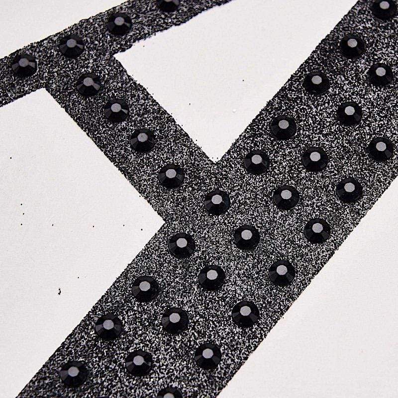 8 in Letter Black Self-Adhesive Rhinestones Gems Sticker