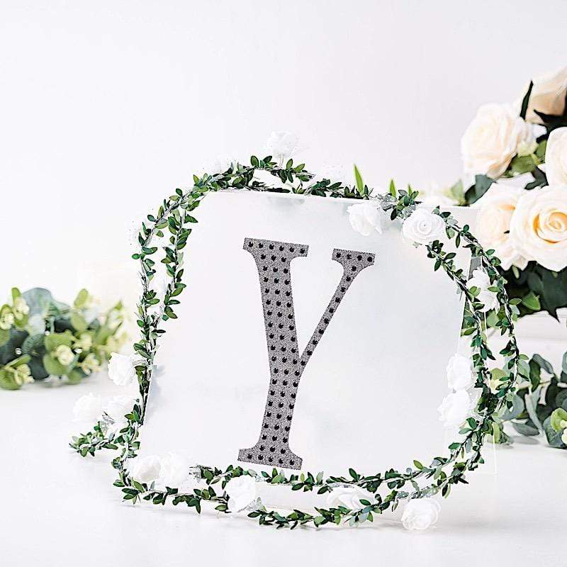 8 in Letter Black Self-Adhesive Rhinestones Gems Sticker