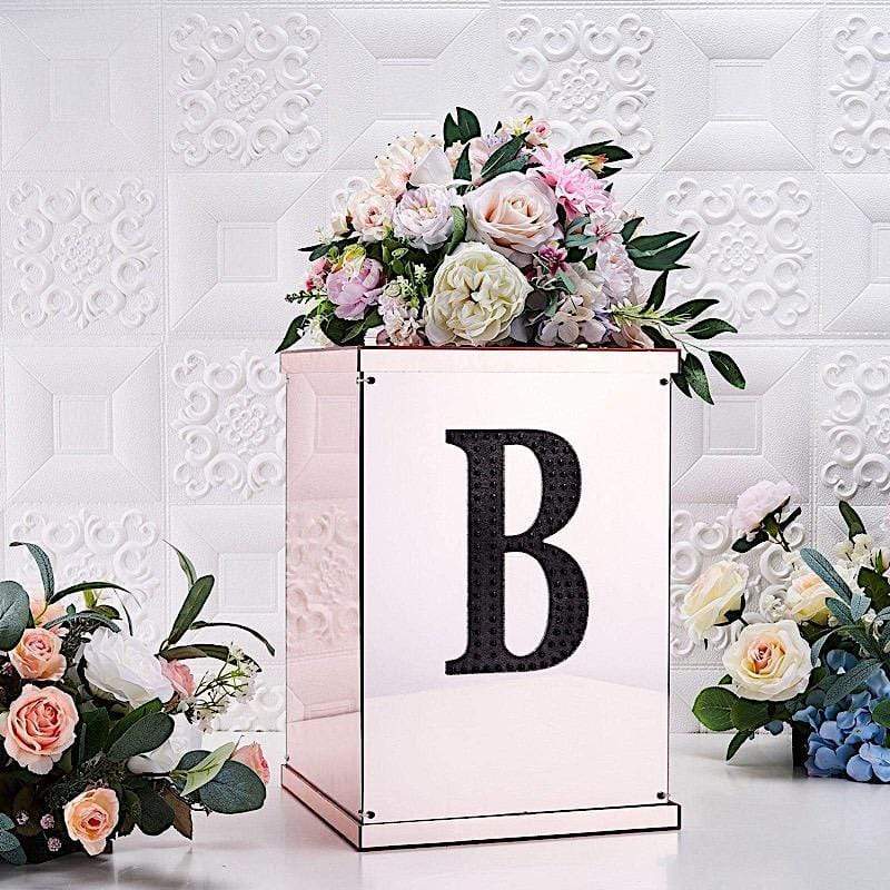 8 in Letter Black Self-Adhesive Rhinestones Gems Sticker