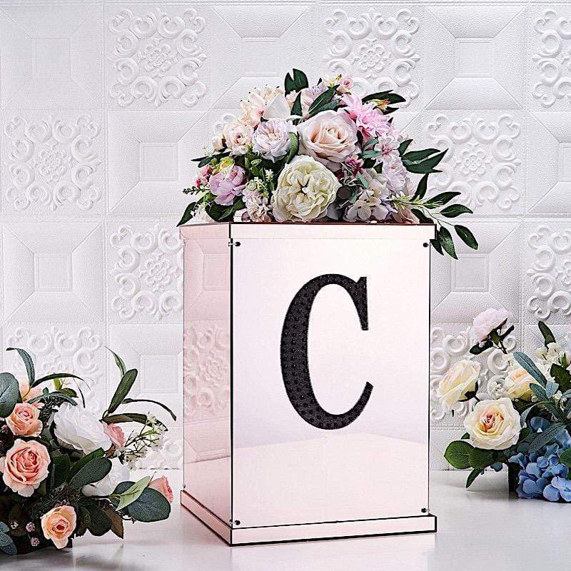 8 in Letter Black Self-Adhesive Rhinestones Gems Sticker