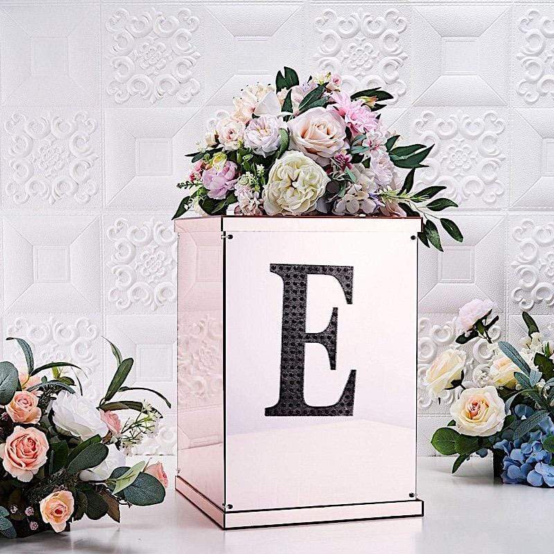 8 in Letter Black Self-Adhesive Rhinestones Gems Sticker