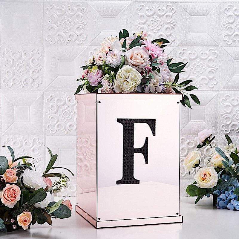 8 in Letter Black Self-Adhesive Rhinestones Gems Sticker