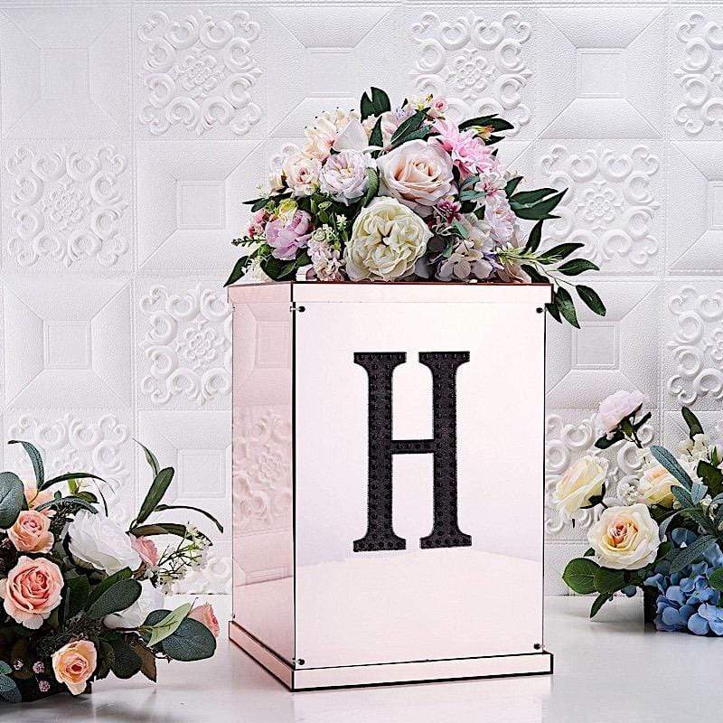 8 in Letter Black Self-Adhesive Rhinestones Gems Sticker