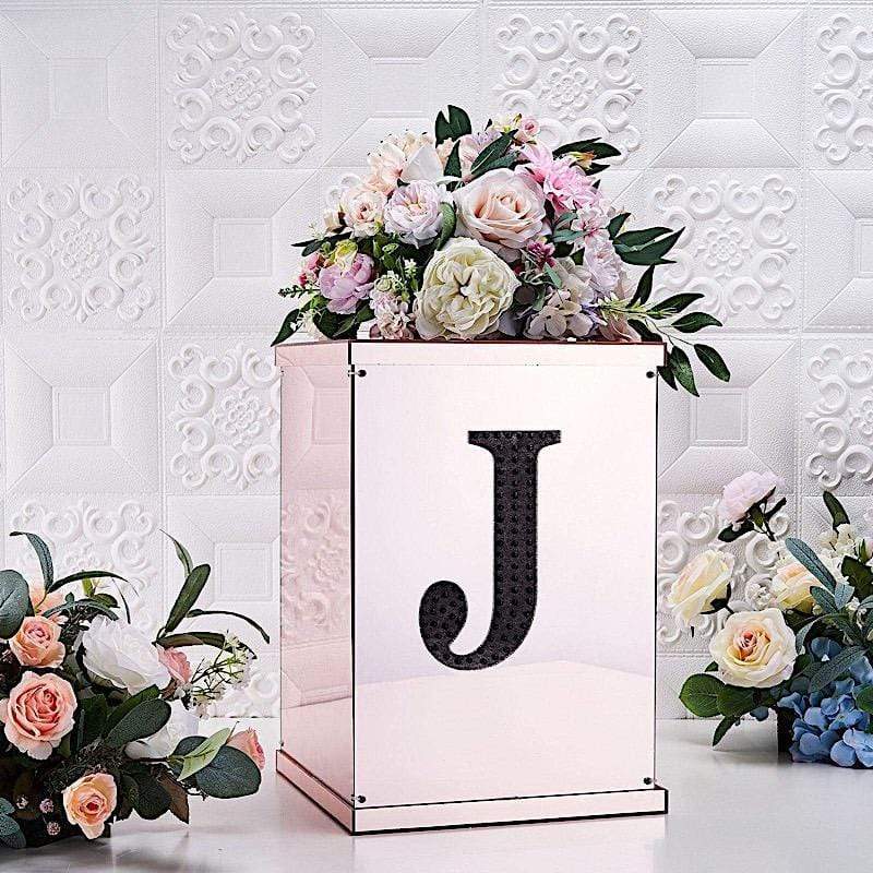 8 in Letter Black Self-Adhesive Rhinestones Gems Sticker