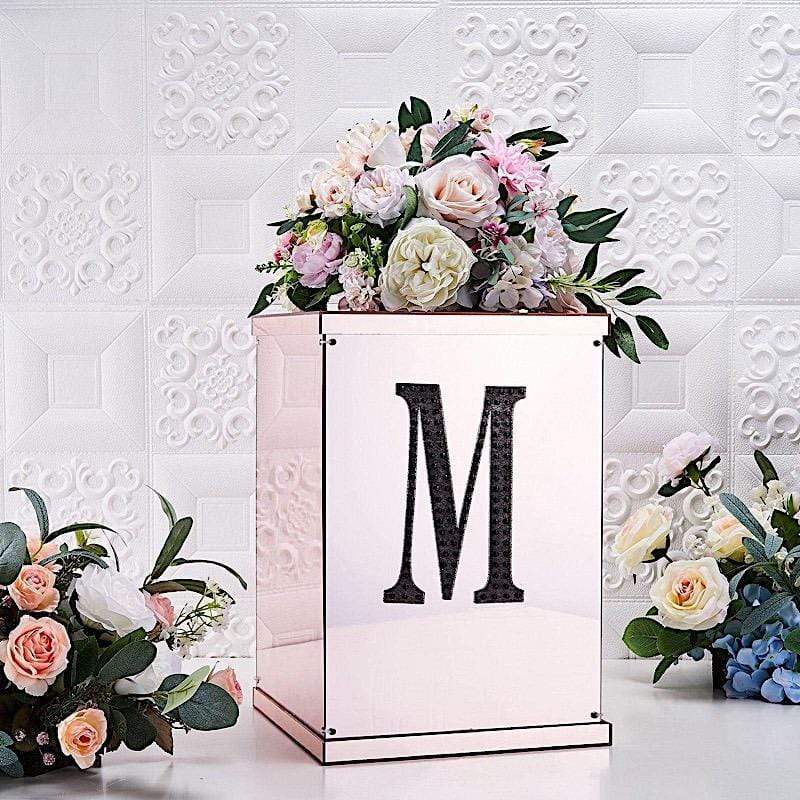 8 in Letter Black Self-Adhesive Rhinestones Gems Sticker