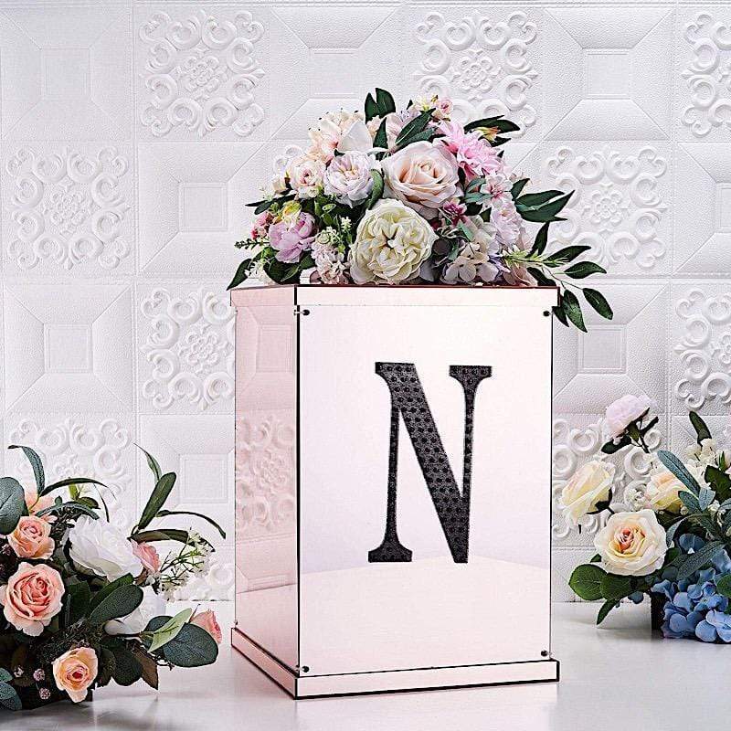 8 in Letter Black Self-Adhesive Rhinestones Gems Sticker