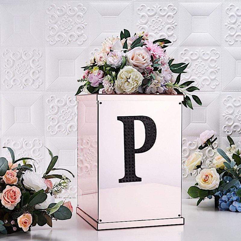 8 in Letter Black Self-Adhesive Rhinestones Gems Sticker