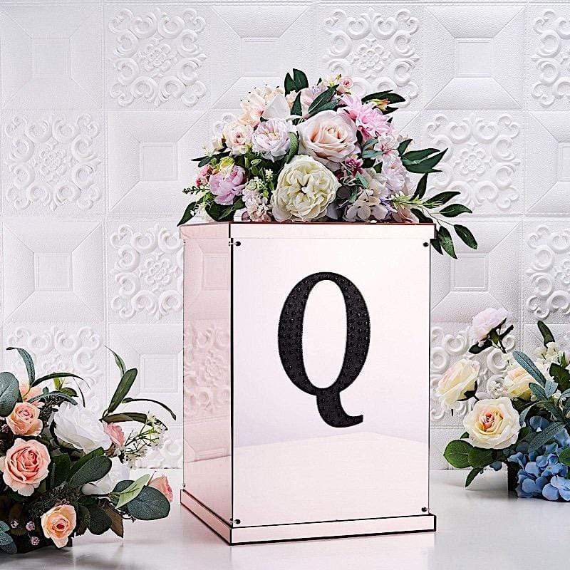 8 in Letter Black Self-Adhesive Rhinestones Gems Sticker