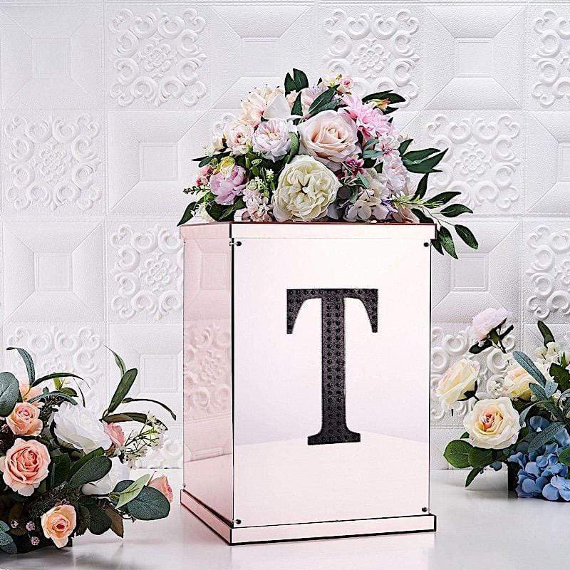 8 in Letter Black Self-Adhesive Rhinestones Gems Sticker