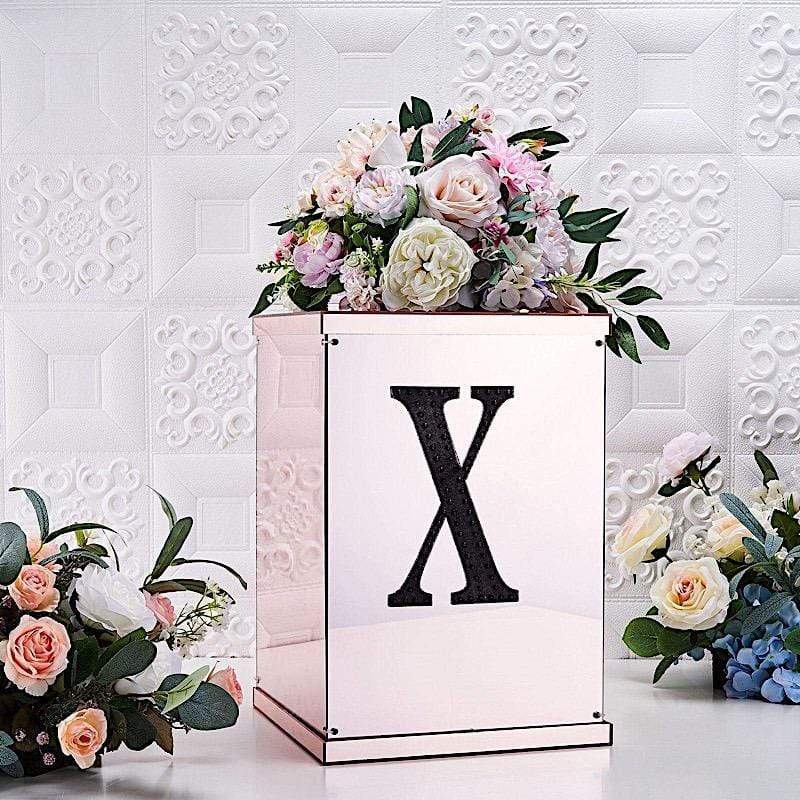 8 in Letter Black Self-Adhesive Rhinestones Gems Sticker