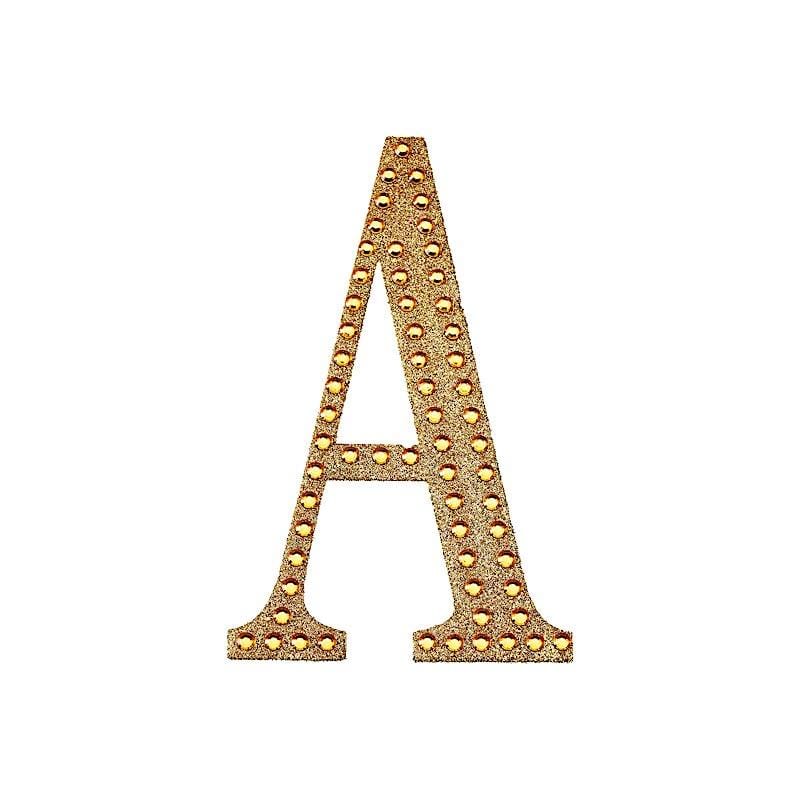 8 in Letter Gold Self-Adhesive Rhinestones Gems Sticker