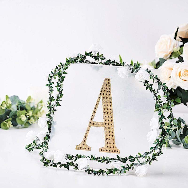 8 in Letter Gold Self-Adhesive Rhinestones Gems Sticker