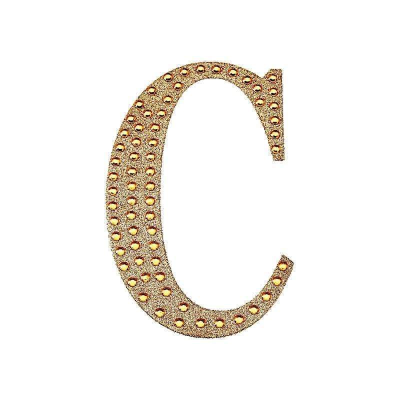 8 in Letter Gold Self-Adhesive Rhinestones Gems Sticker