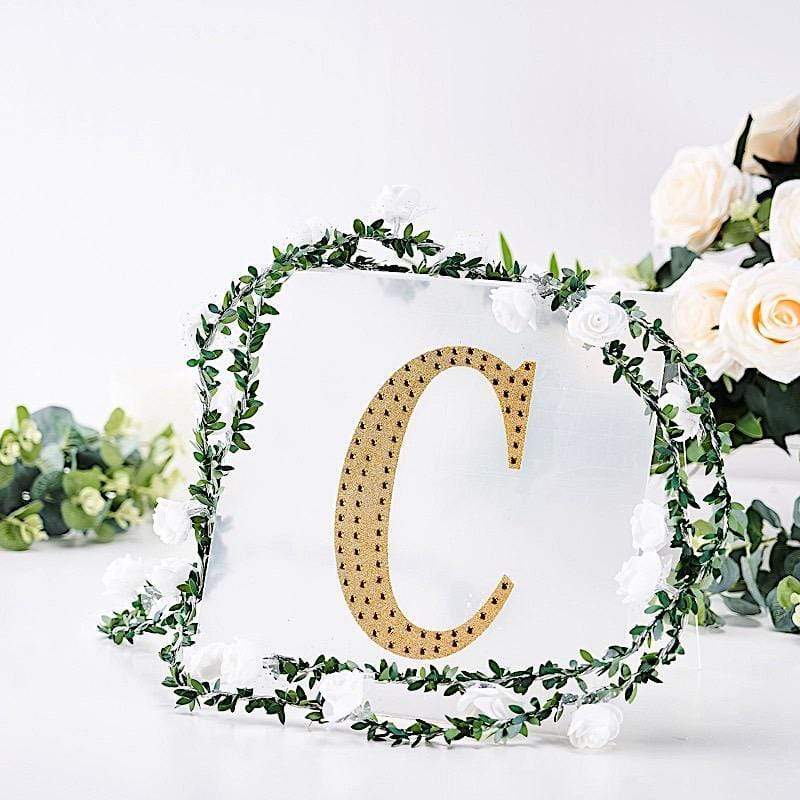 8 in Letter Gold Self-Adhesive Rhinestones Gems Sticker
