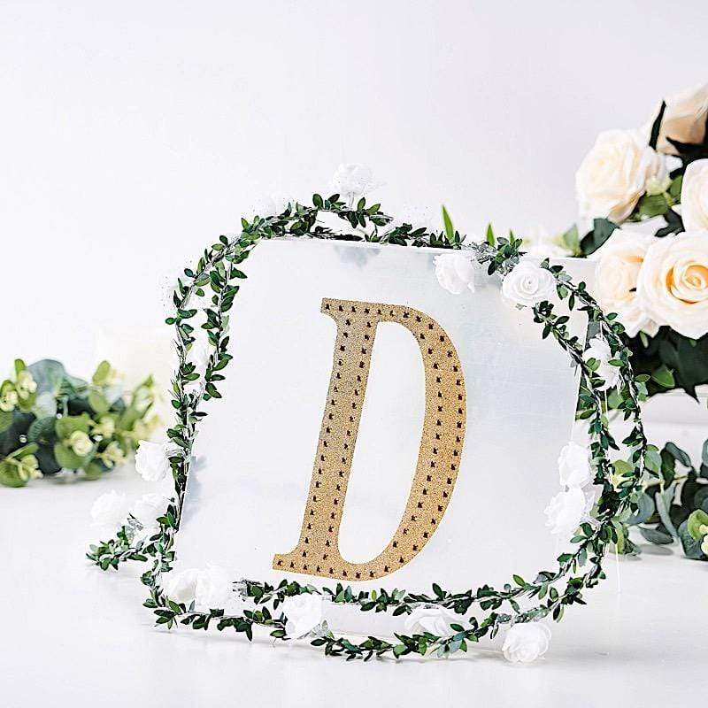 8 in Letter Gold Self-Adhesive Rhinestones Gems Sticker