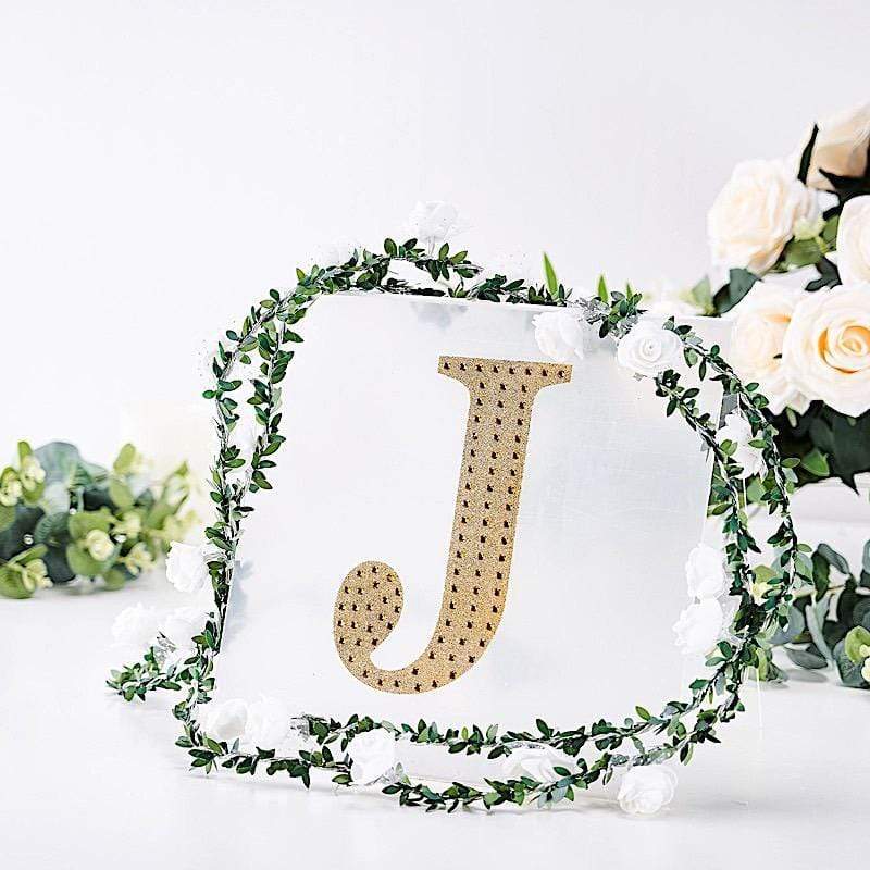8 in Letter Gold Self-Adhesive Rhinestones Gems Sticker