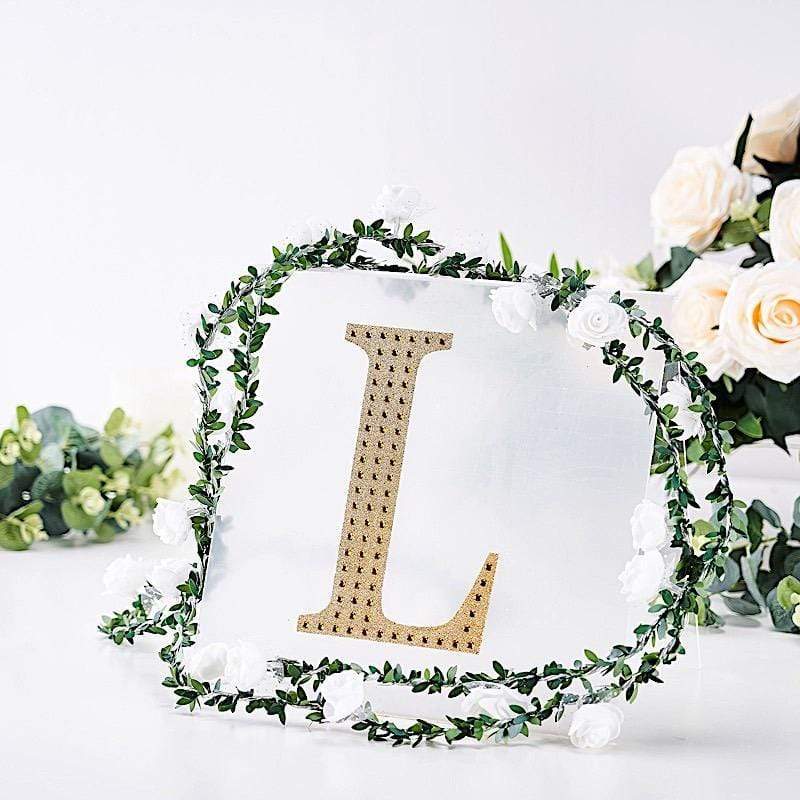 8 in Letter Gold Self-Adhesive Rhinestones Gems Sticker