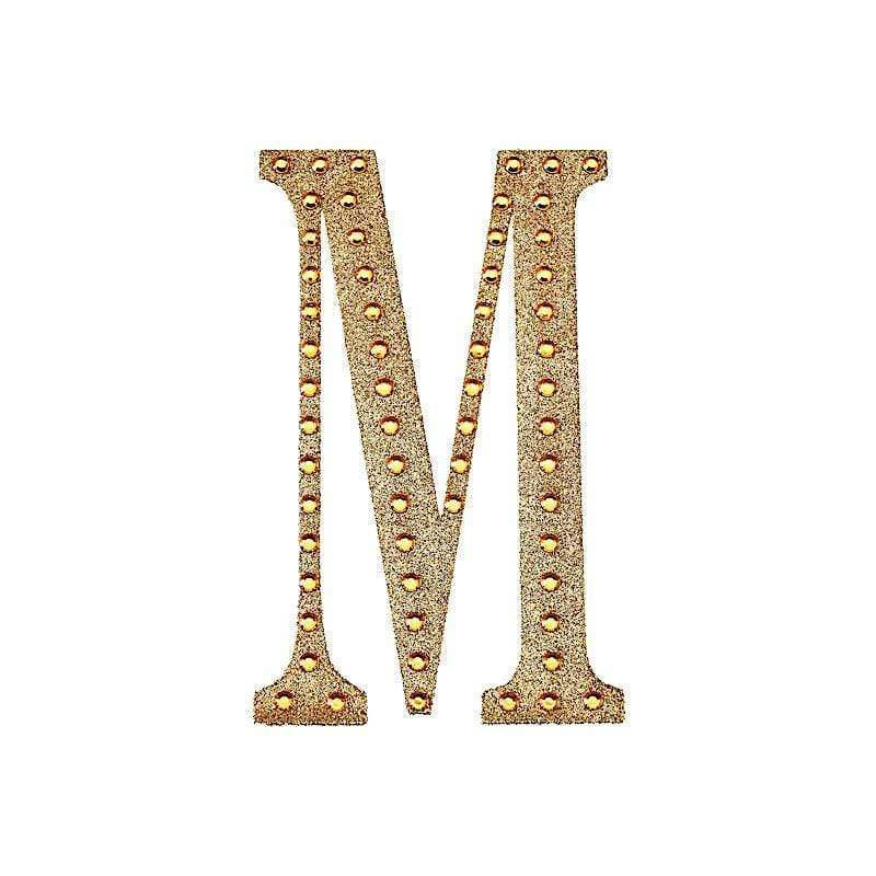 8 in Letter Gold Self-Adhesive Rhinestones Gems Sticker