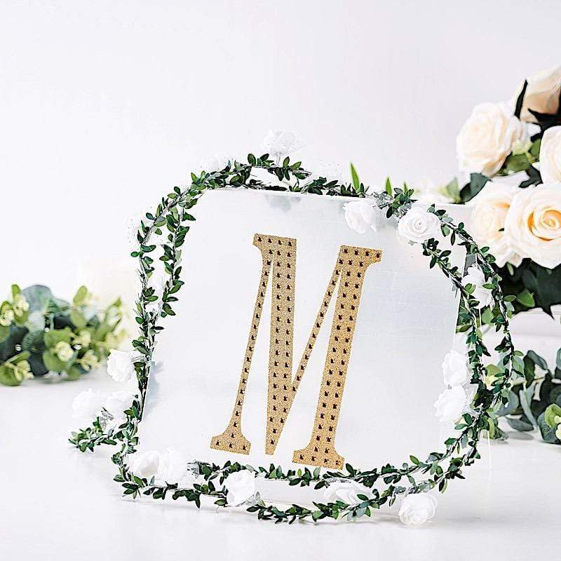 8 in Letter Gold Self-Adhesive Rhinestones Gems Sticker