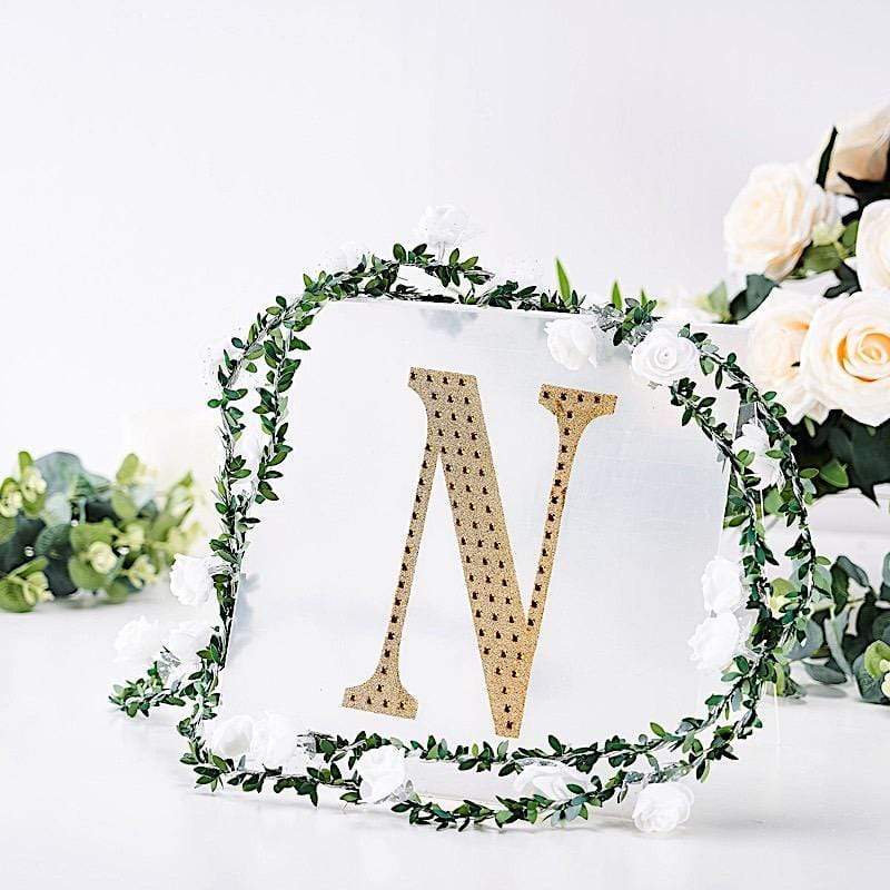 8 in Letter Gold Self-Adhesive Rhinestones Gems Sticker